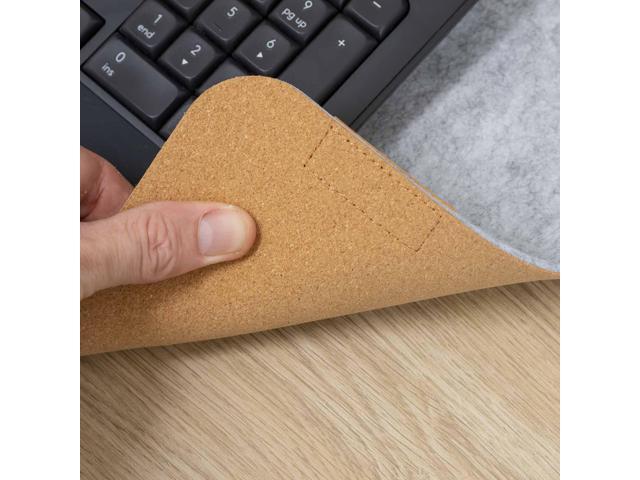Desky Cork/Felt Desk Pad - Medium 24.4x11.8 in / Light Gray