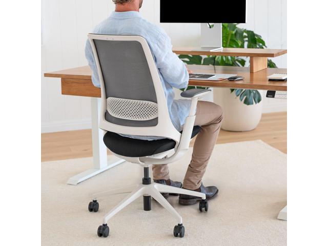 Desky Pulse Supportive Desk Chair - Black / Polished Aluminium / No Headrest