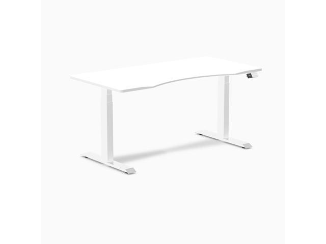 Desky Dual Ergo Edge Sit Stand Desk - White / 60 x 30 inches / White