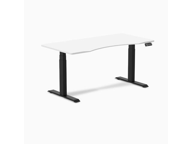 Desky Dual Ergo Edge Sit Stand Desk - White / 60 x 30 inches / Matte Black