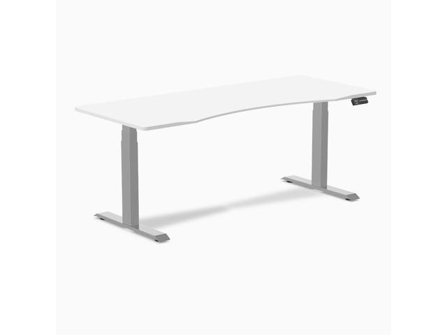 Desky Dual Ergo Edge Sit Stand Desk - White / 72 x 30 inches / Gray