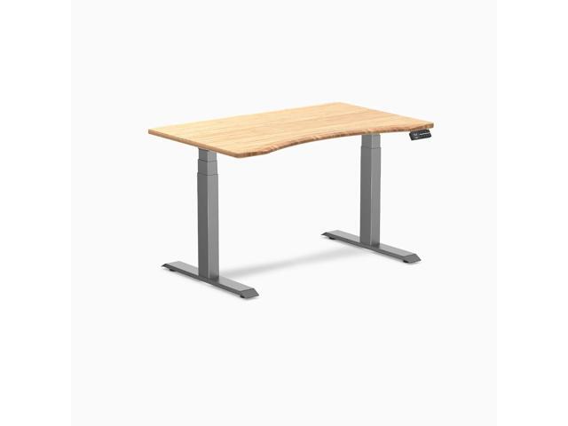 Desky Dual Ergo Edge Sit Stand Desk - Bamboo / 48 x 30 inches / Space Gray