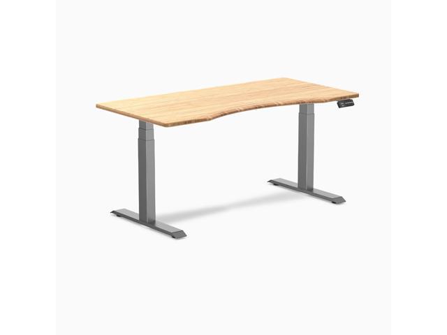 Desky Dual Ergo Edge Sit Stand Desk - Bamboo / 60 x 30 inches / Space Gray