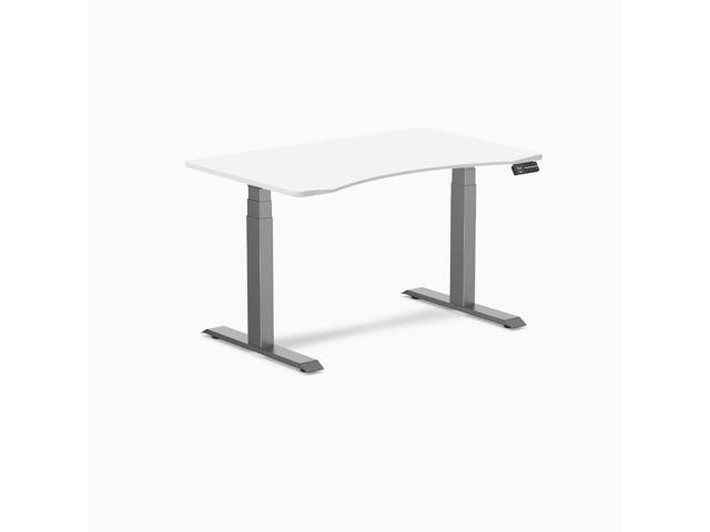 Desky Dual Ergo Edge Sit Stand Desk - White / 48 x 30 inches / Space Gray