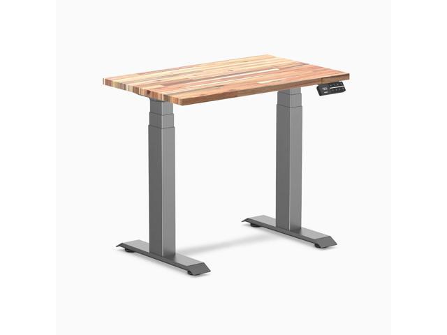 Desky Dual Mini Softwood Sit Stand Desk - Acacia / 32 x 20 in / Space Gray