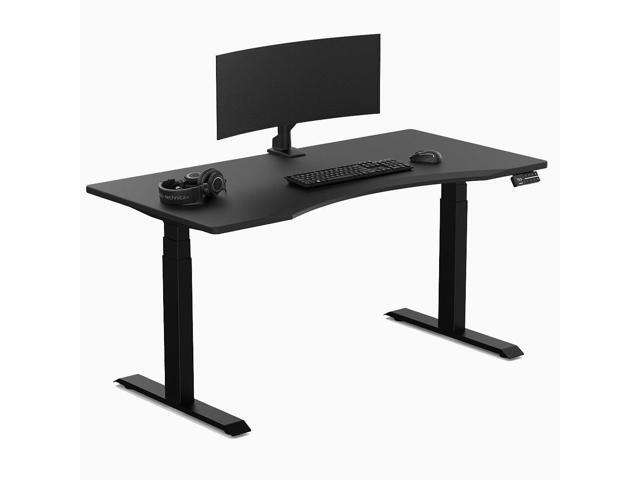 Desky Alpha Dual Sit Stand Gaming Desk - Straight Edge / 47.2 x 29.5 in / Matte Black