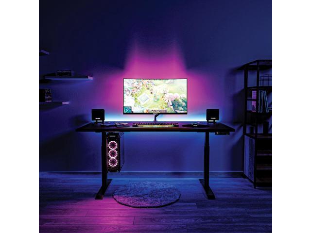 Desky Alpha Dual Sit Stand Gaming Desk - Straight Edge / 47.2 x 29.5 in / Matte Black