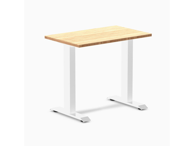 Desky Zero Mini Bamboo Office Desk - Bamboo / 32 x 20 in / White