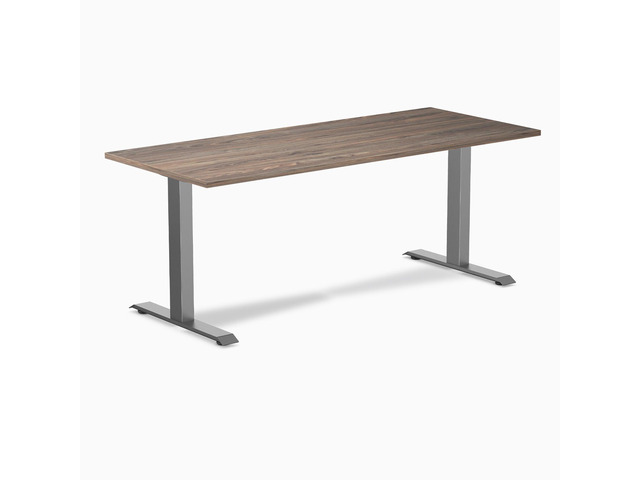 Desky Zero Laminate Office Desk - Natural Walnut / 70.9 x 29.5 in / Space Gray