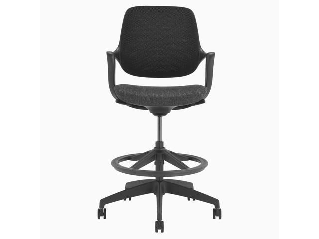 Desky Evoque Low Back Office Chair - Black / Drafting Kit
