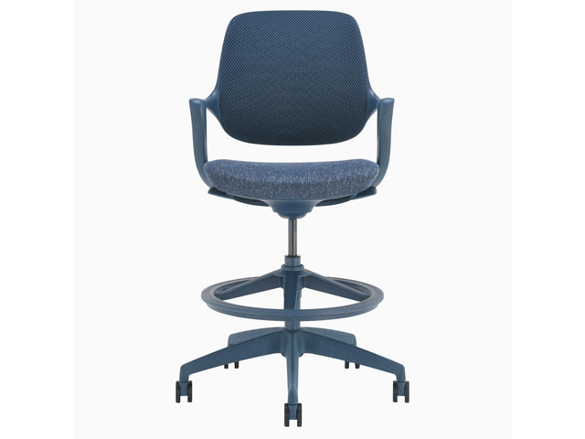 Desky Evoque Low Back Office Chair - Blue / Drafting Kit