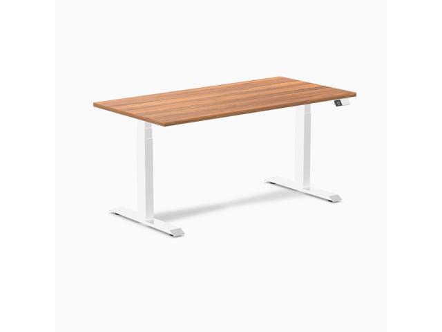 Desky Dual Laminate Sit Stand Desk - Prime Oak / 59.1 x 29.5 in / White