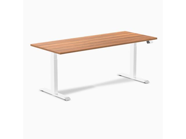 Desky Dual Laminate Sit Stand Desk - Prime Oak / 70.9 x 29.5 in / White