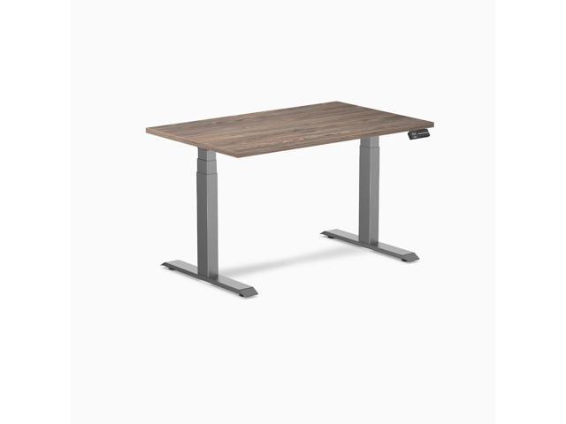 Desky Dual Laminate Sit Stand Desk - Natural Walnut / 47.2 x 29.5 in / Space Gray