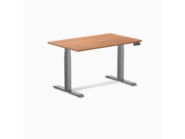Desky Dual Laminate Sit Stand Desk - Prime Oak / 47.2 x 29.5 in / Space Gray