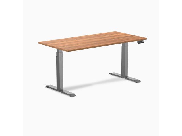 Desky Dual Laminate Sit Stand Desk - Prime Oak / 59.1 x 29.5 in / Space Gray