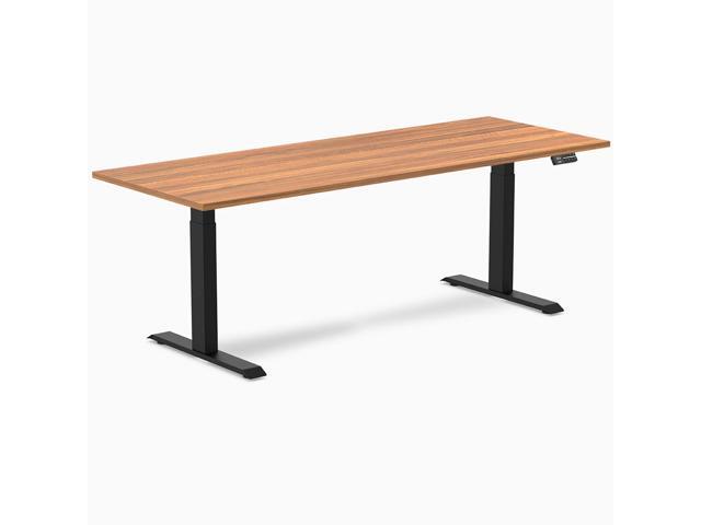 Desky Dual Laminate Sit Stand Desk - Prime Oak / 78.7 x 29.5 in / Matte Black