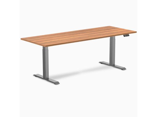 Desky Dual Laminate Sit Stand Desk - Prime Oak / 78.7 x 29.5 in / Space Gray