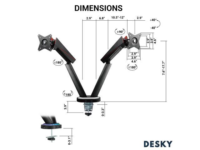 Desky Dual LED Gaming Monitor Arm