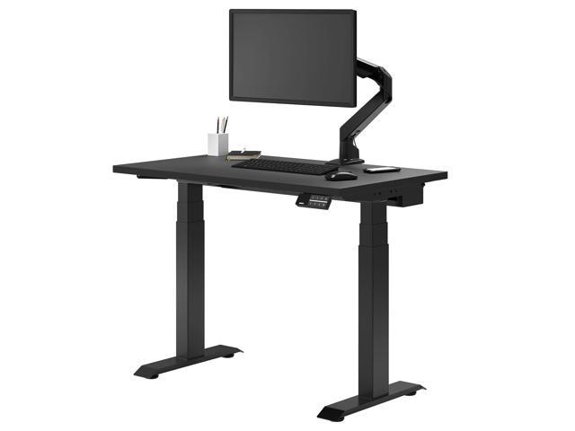 Desky Dual Mini Sit Stand Desk - Black / 40 x 24 in with Grommets / Matte Black