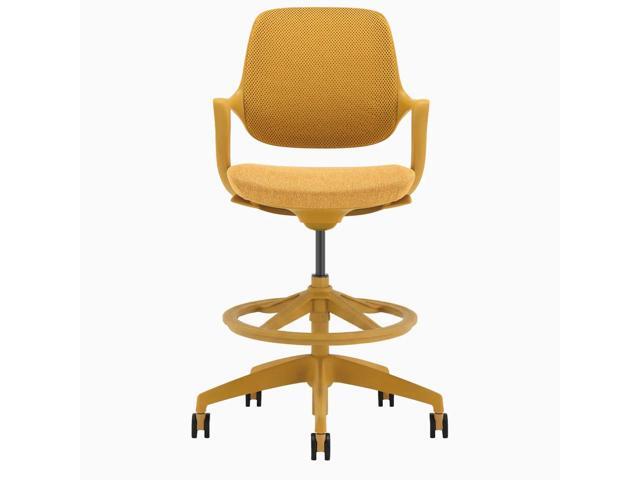 Desky Evoque Low Back Office Chair - Mustard Yellow / Drafting Kit