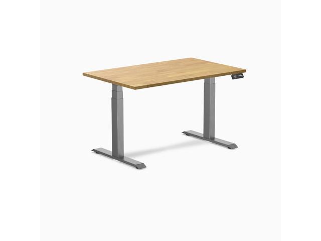 Desky Dual Rubberwood Sit Stand Desk - Light Oak / 48 x 30 in / Space Gray