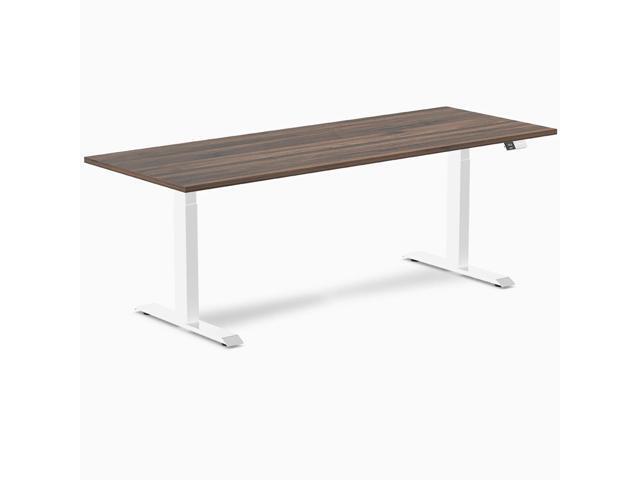 Desky Dual Laminate Sit Stand Desk - Jarrah Legno / 78.7 x 29.5 in / White