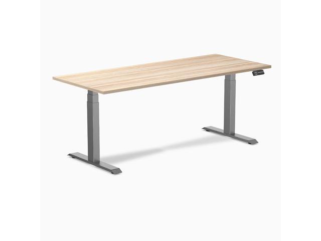 Desky Dual Laminate Sit Stand Desk - Classic Oak / 70.9 x 29.5 in / Space Gray