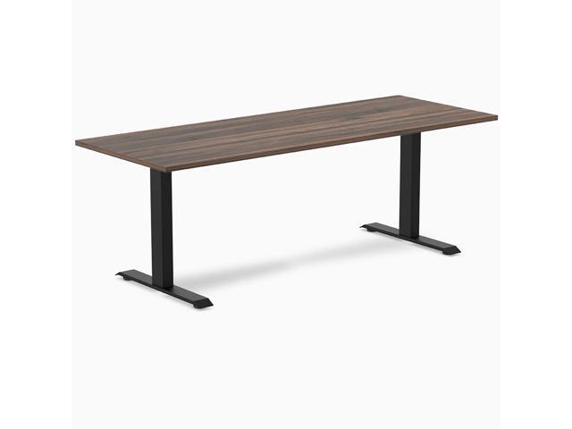 Desky Zero Laminate Office Desk - Jarrah Legno / 78.7 x 29.5 in / Matte Black