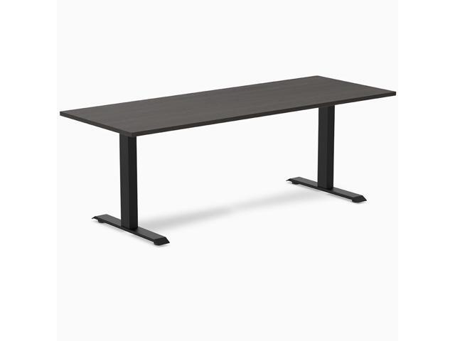 Desky Zero Laminate Office Desk - Burnished Wood / 78.7 x 29.5 in / Matte Black
