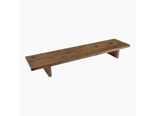 Desky Minimal Monitor Stand - Natural Walnut Hardwood