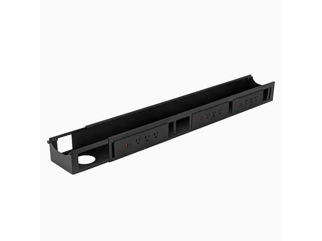 Desky Integrated Cable & Power Channel - 9 Plugs + 3 x USB-C + 3 x USB / Matte Black