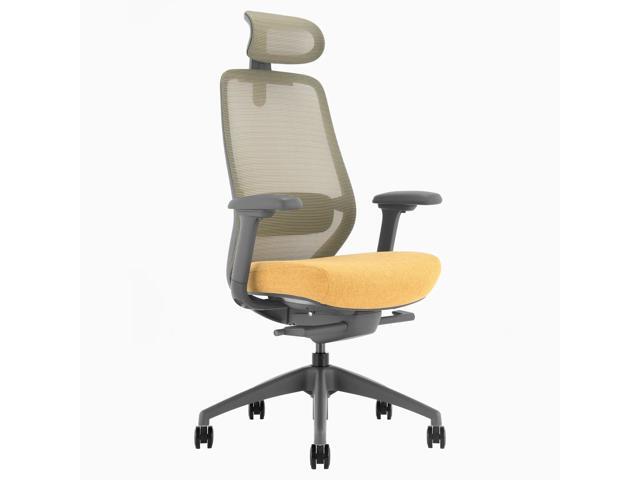 Desky Coilflex Ergonomic Office Chair - Yellow/Gray / Headrest