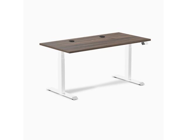 Desky Dual Laminate Sit Stand Desk - Jarrah Legno / 59.1 x 29.5 in / White