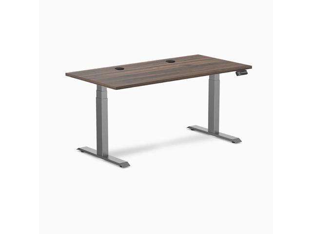 Desky Dual Laminate Sit Stand Desk - Jarrah Legno / 59.1 x 29.5 in / Space Gray