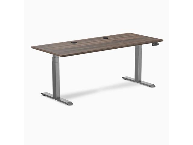 Desky Dual Laminate Sit Stand Desk - Jarrah Legno / 70.9 x 29.5 in / Space Gray