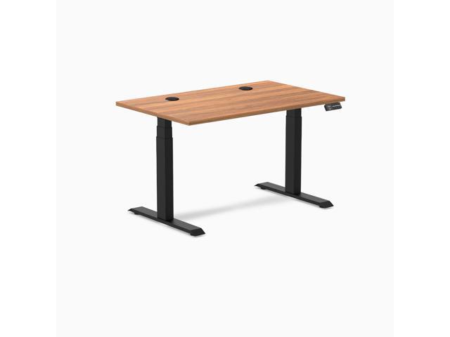 Desky Dual Laminate Sit Stand Desk - Prime Oak / 47.2 x 29.5 in / Matte Black