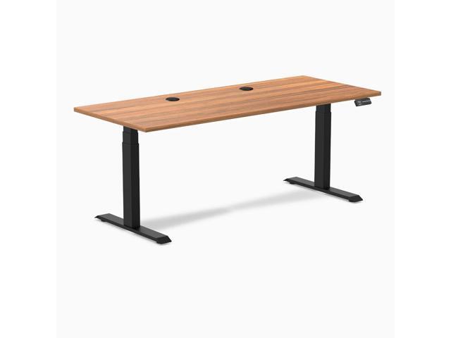Desky Dual Laminate Sit Stand Desk - Prime Oak / 70.9 x 29.5 in / Matte Black