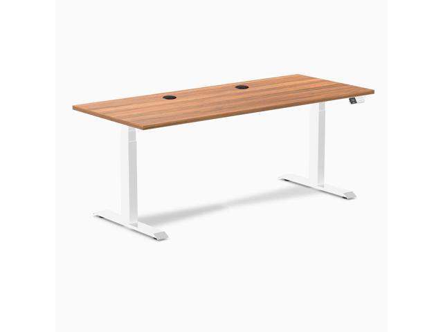 Desky Dual Laminate Sit Stand Desk - Prime Oak / 70.9 x 29.5 in / White