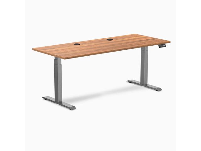 Desky Dual Laminate Sit Stand Desk - Prime Oak / 70.9 x 29.5 in / Space Gray