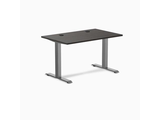Desky Zero Laminate Office Desk - Burnished Wood / 47.2 x 29.5 in with Grommets / Space Gray