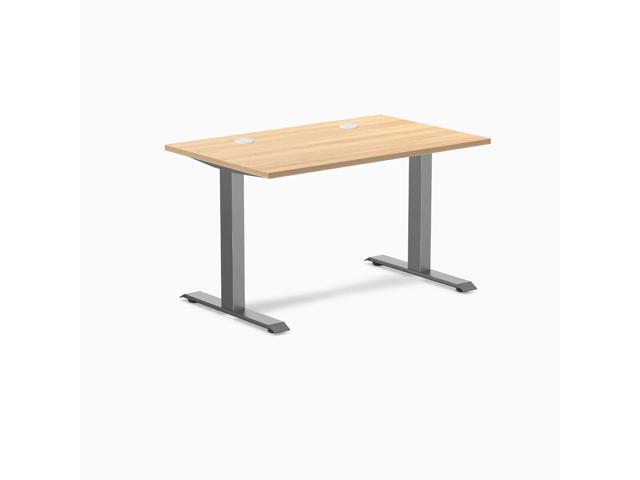 Desky Zero Laminate Office Desk - Sublime Teak / 47.2 x 29.5 in with Grommets / Space Gray