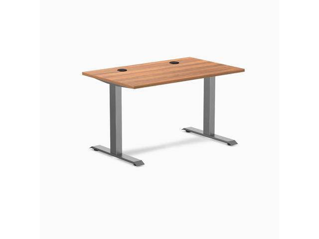 Desky Zero Laminate Office Desk - Prime Oak / 47.2 x 29.5 in with Grommets / Space Gray