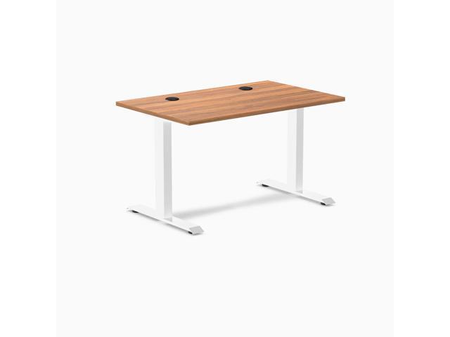 Desky Zero Laminate Office Desk - Prime Oak / 47.2 x 29.5 in with Grommets / White