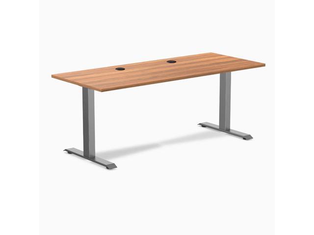 Desky Zero Laminate Office Desk - Prime Oak / 70.9 x 29.5 in with Grommets / Space Gray