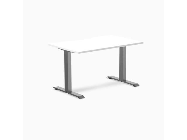 Desky Zero Scalloped Laminate Office Desk - White / 47.2 x 29.5 in / Space Gray