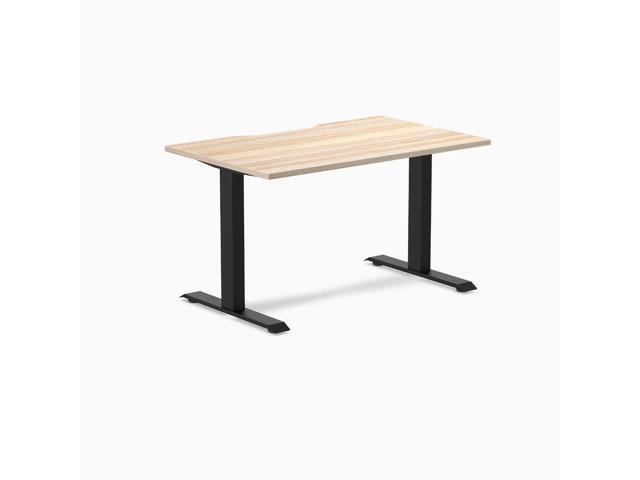 Desky Zero Scalloped Laminate Office Desk - Classic Oak / 47.2 x 29.5 in / Matte Black