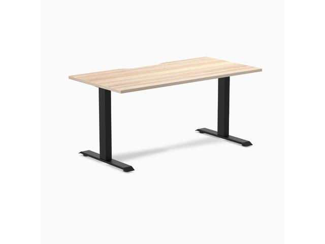Desky Zero Scalloped Laminate Office Desk - Black / 59.1 x 29.5 in with Grommets / Matte Black