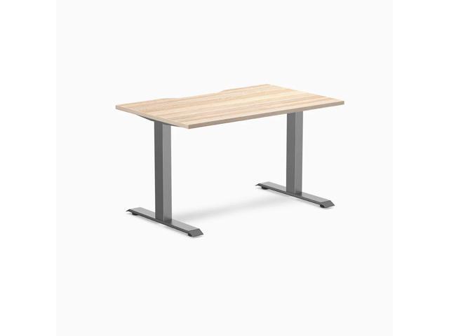 Desky Zero Scalloped Laminate Office Desk - Classic Oak / 47.2 x 29.5 in / Space Gray