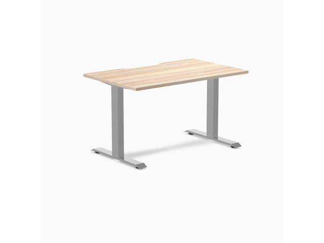 Desky Zero Scalloped Laminate Office Desk - Classic Oak / 47.2 x 29.5 in / Gray